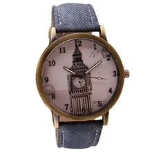 Quartz Watches For Retro Clock Tower Wrist Watch Cowboy Leather Band Analog Ladies Bracelet Watch Relogio Masculino