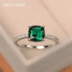 Mecresh ясно, зеленый, синий квадратный кубический цирконий Свадебные кольца Для женщин аксессуары женские обручальные Обручение Колечки JZ100