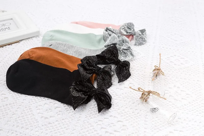 [EIOISAPRA] сексуальные разноцветные блестящие носки с бантом золотого и серебряного цвета Harajuku японские креативные блестящие носки женские милые Calcetines Mujer