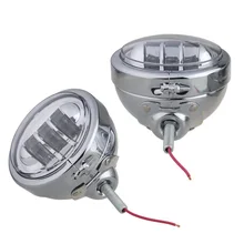 Support de boîtier chromé de 4.5 pouces, support de bague de montage, seau avec paire de phare antibrouillard, lampe de passage pour moto de tourisme