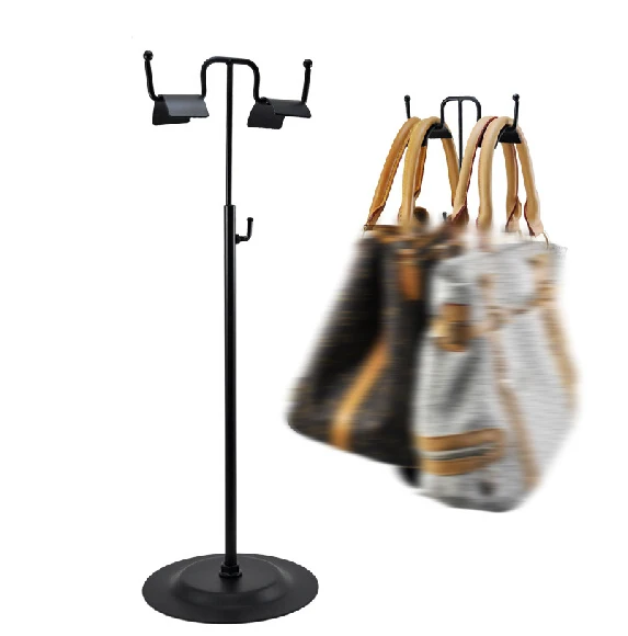 Adjustable Double Side Black Handbag Display Stand Metal Women Bag