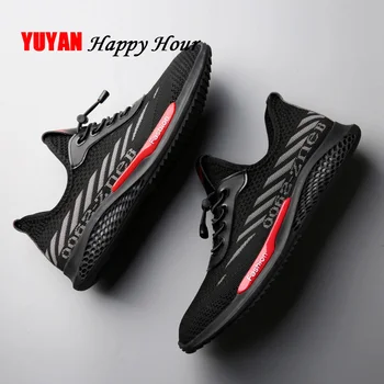 

2019 Sneakers Men Casual Shoes Breathable Mesh Men Shoes Luxury Brand Fashion High top Sneakers Male Black Shoes A943