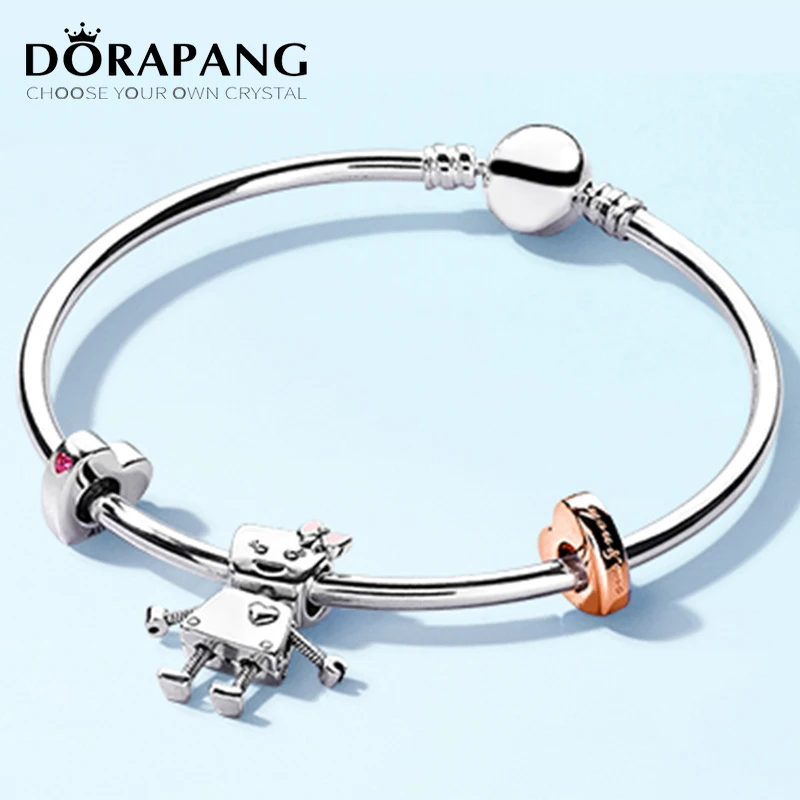 

DORAPANG 100% 925 Sterling Silver Brand New Bracelet Rose Bella And Friends Family Bracelet Set Suitable For DIY Robot Gift