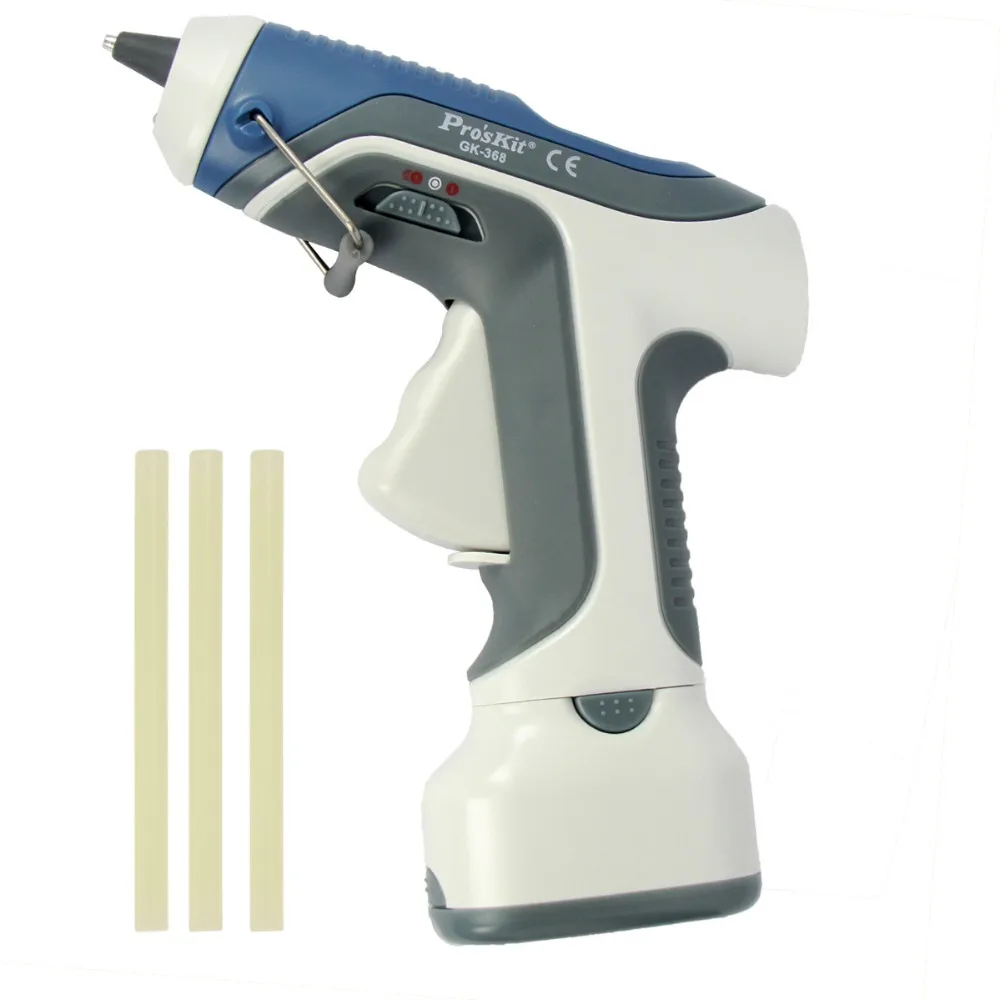 

Free Shipping Pro'skit GK-368 Cordless Hot Glue Gun Handy Heater Melt Glue Electrician Power Tools Electric Glue Gun DIY