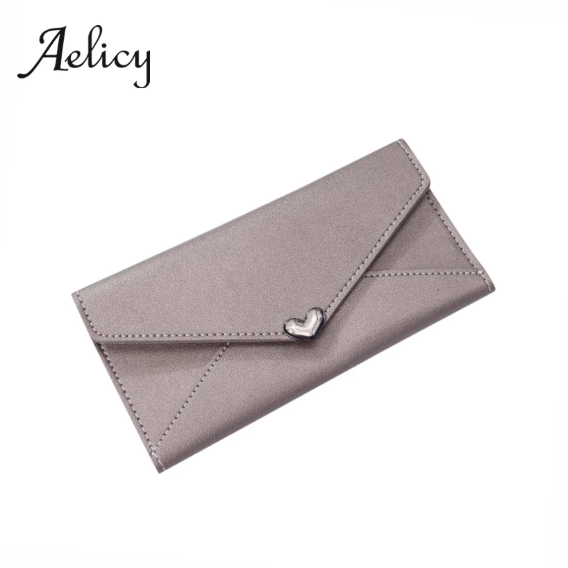 

Aelicy Women Long Wallet Slim Quality Leather multi-card Position tri-fold Clutch Bags Female Simple Fashion Hasp Coin Purse