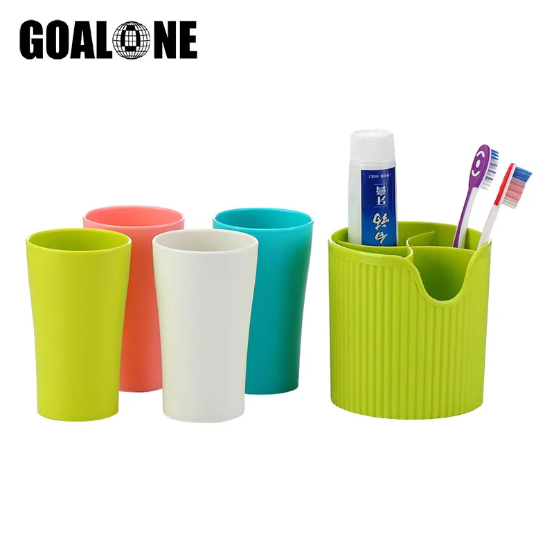 

Creative 5Pcs/Set Toothbrush Holder Cup High Quality Plastic Portable Toothbrush Cup with Travel Toothpaste Storage Tumbler Set
