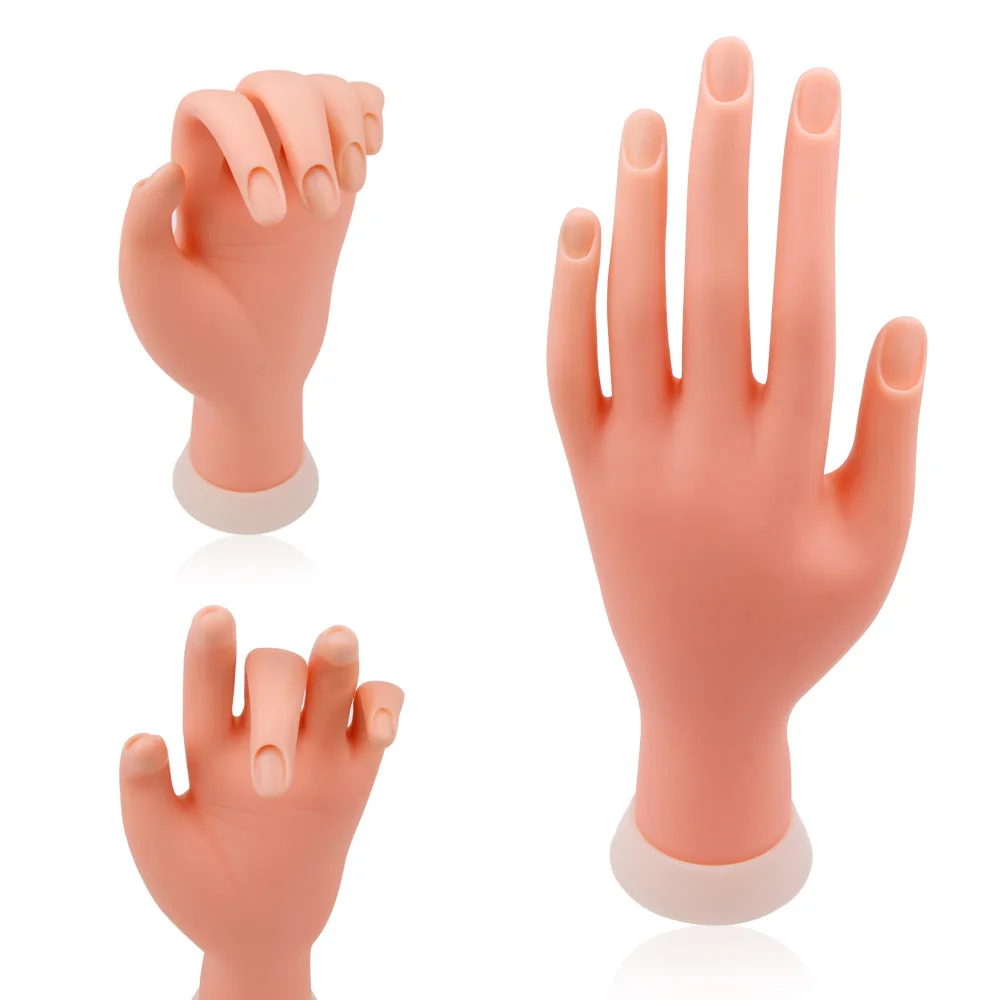 1Pcs Nail Art Salon Training Display Model Hand Soft Flexible False Silicone Practice Bendable Mannequin DIY Manicure Tools | Красота и