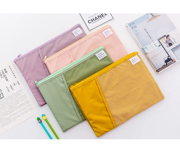 Сумка для документов формата А4 с сеткой, многофункциональная тканевая папка для хранения файлов, для бумажных купюр, канцелярских принадлежностей, посылка, сумка для школы, офиса