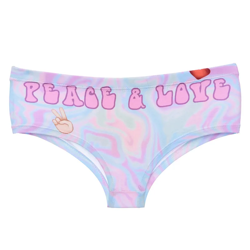 

DeanFire Kawaii 3D Panties Sexy Underwear emoji peace Funny Print Lovely Push Up Briefs lingerie thong for female