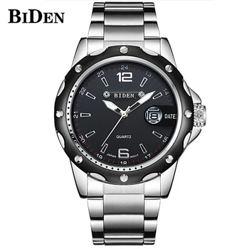 

BIDEN Men Watches Analog Quartz Wristwatch Waterproof Simple Auto Date Sports Army Military Watch Male Relogio Masculino