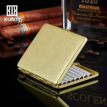 Hongkong Kuboy ультра тонкий роскошный чехол для сигарет Мужской Латунный ящик для хранения сигарет подходит для 9 сигарет