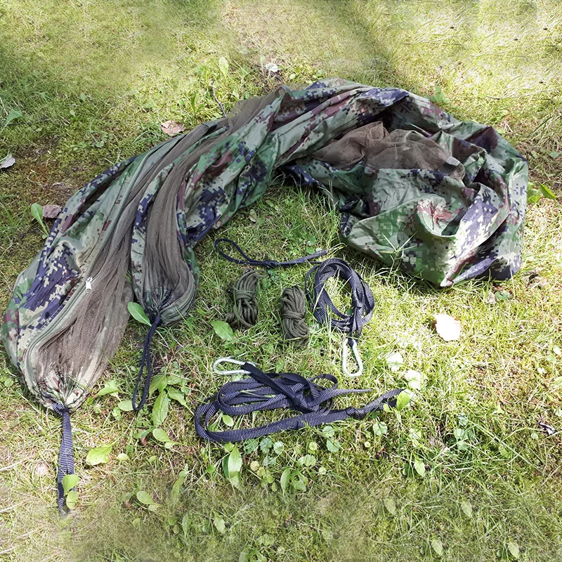 1-2 Person Outdoor Mosquito Net Parachute Hammock Camping Hanging Sleeping Bed Swing Portable Double Chair Hamac Army Green