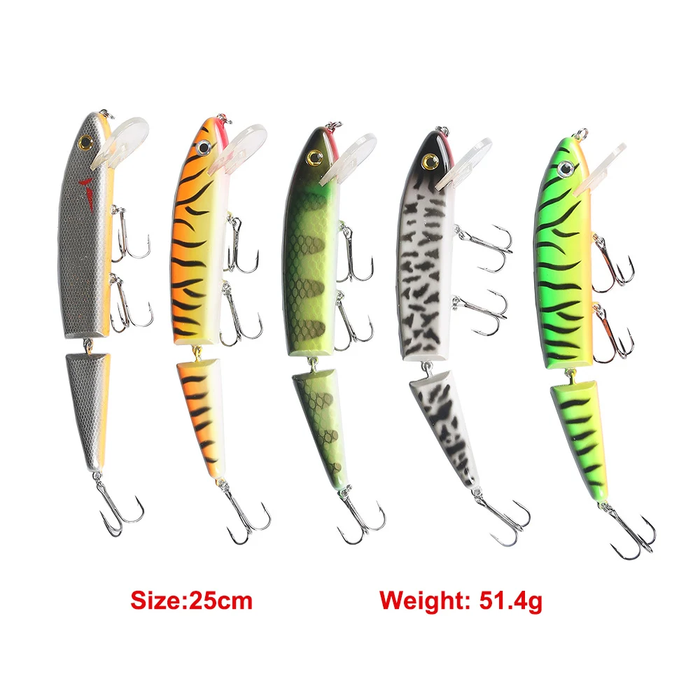 

Mizugiwa 1PC Fishing Wobblers Lifelike Jake bait 2 Segment Swimbait Crankbait Hard Bait Slow 25cm 51.4g Isca Artificial Lures