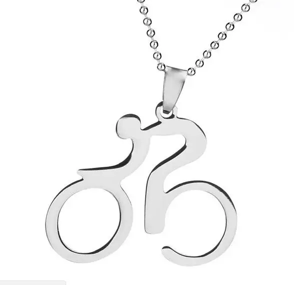 

Stainless Steel Punk Bike Pendant Necklace for Men Women Body Building Bicycle Sports Jewelry Nice Gifts Cool Cycling Necklace