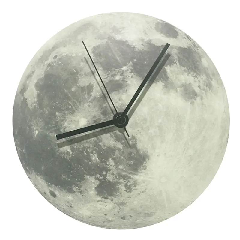 30 см светящиеся лунные настенные часы водонепроницаемые ПВХ Акриловые светящиеся Подвесные часы лунные часы декор для гостиной спальни - Цвет: 07
