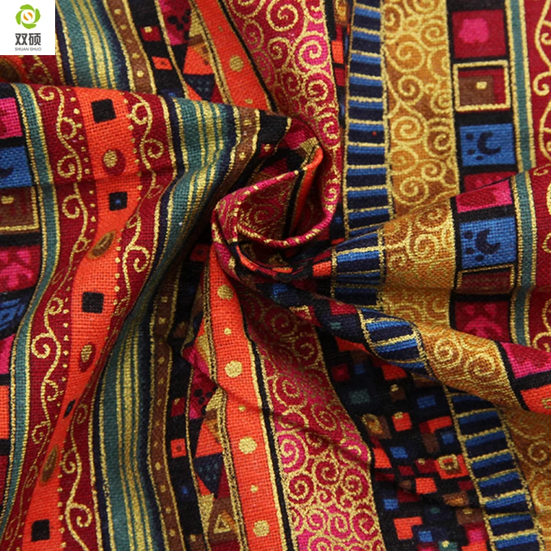  Shuanshuo African Style Cotton Linen vintage fabric DIY Handmade Textile Sewing Patchwork For Bags  - 32327061028