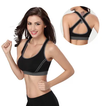 

Bra Women Seamless Underwear Racerback Padded Plus Size Cross Vest Wireless Bra 10 Colors