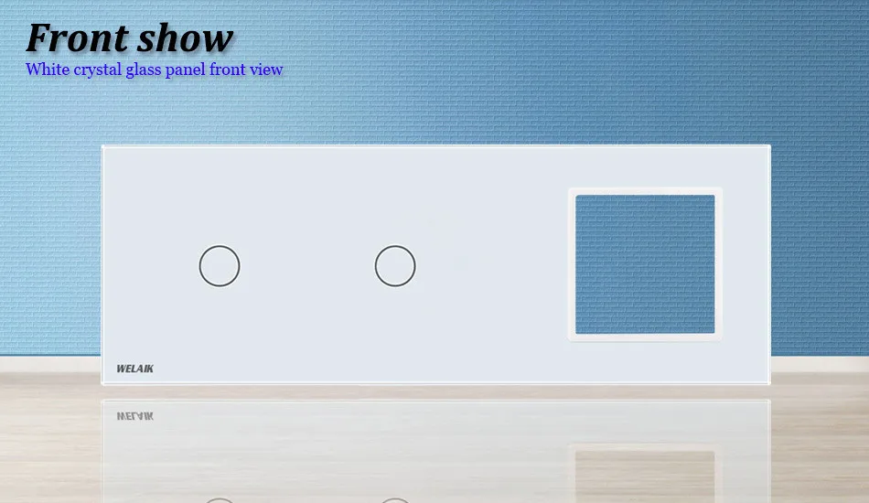 Welaik сенсорный выключатель Комплектующие для самостоятельной сборки Стекло Панель только стене выключатель черный, белый цвет кристалл Стекло Панель квадратное отверстие a39118w/B1