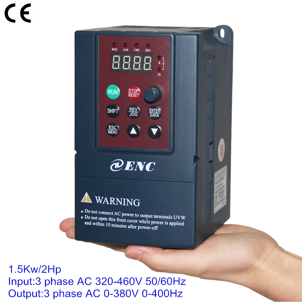 380 В 1500 Вт VFD контроллер скорости двигателя 1.5kw Преобразователя Частоты Машина