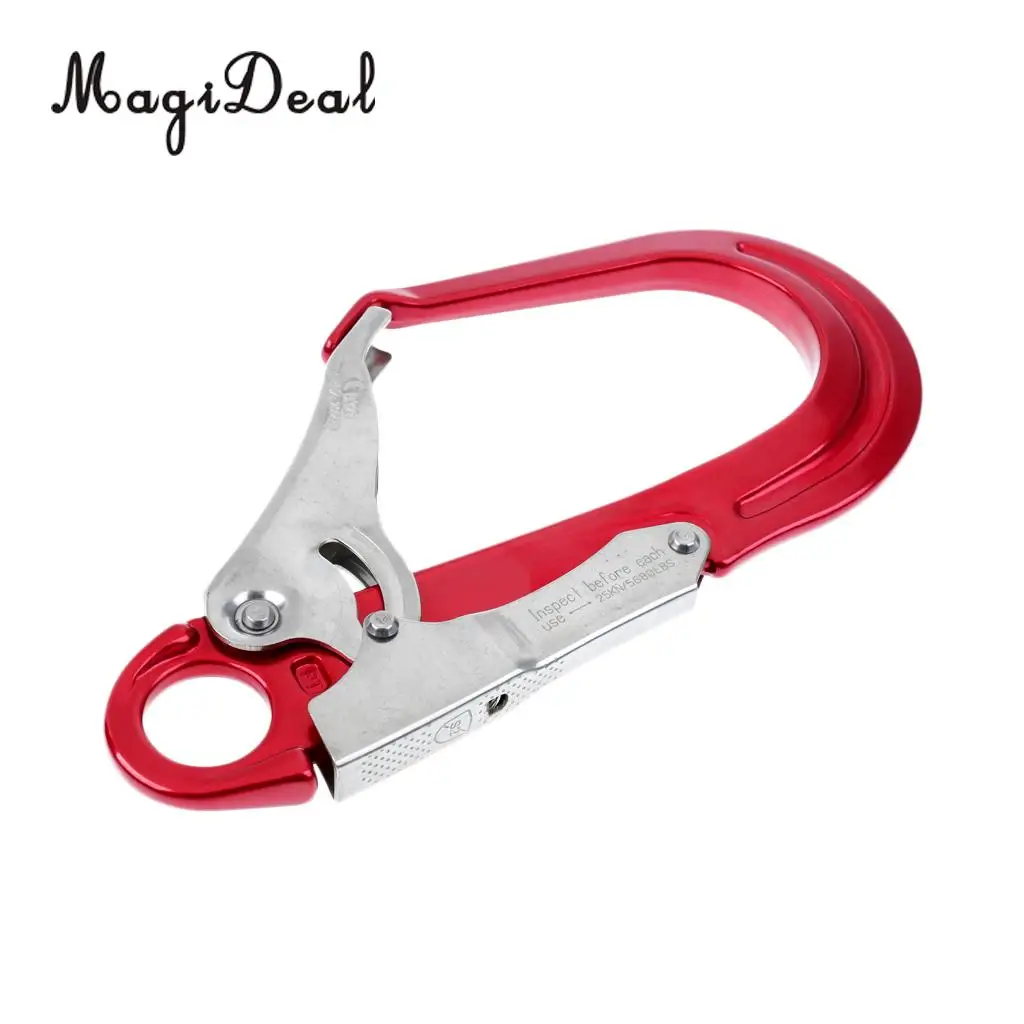 Outdoor 25KN Heavy Duty Rock Climbing Fall Protection Safety Lanyard Snap Clip Hook Blue/Red for Mountaineer Rappelling Camping