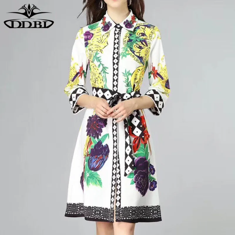 shirt dress 3d floral white dresses summer runway dress high quality 2018 20180608