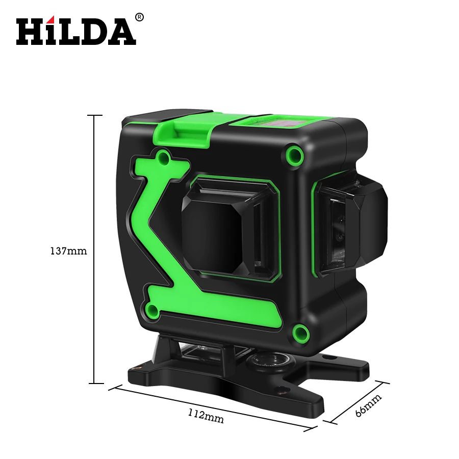 HILDA 3D Laser Level Self-Leveling 360 Horizontal And Vertical Cross Green 12 Lines 3D Rotary Level Laser Horizontal Vertical HILDA 3D Laser Level Self-Leveling 360 Horizontal And Vertical Cross Green 12 Lines 3D Rotary Level Laser Horizontal Vertical