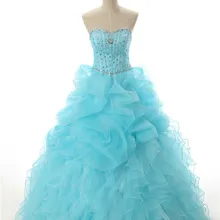 Сапфировый светильник для свадьбы голубое Любимое Пышное Платье Vestidos De 15 Anos сладкий 16 платье плиссированные оборки Формальное вечернее платье