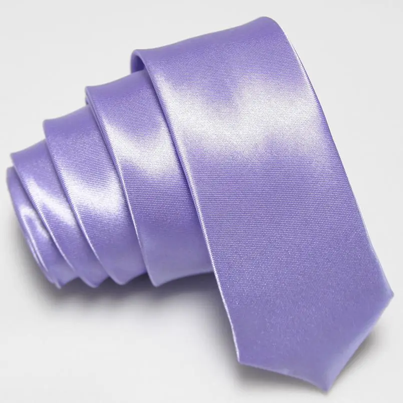 Мужские тонкие галстуки узкий галстук однотонный, из полиэстра Дешевые 36 цветов модные аксессуары 5 см Ширина - Цвет: 32 Light purple