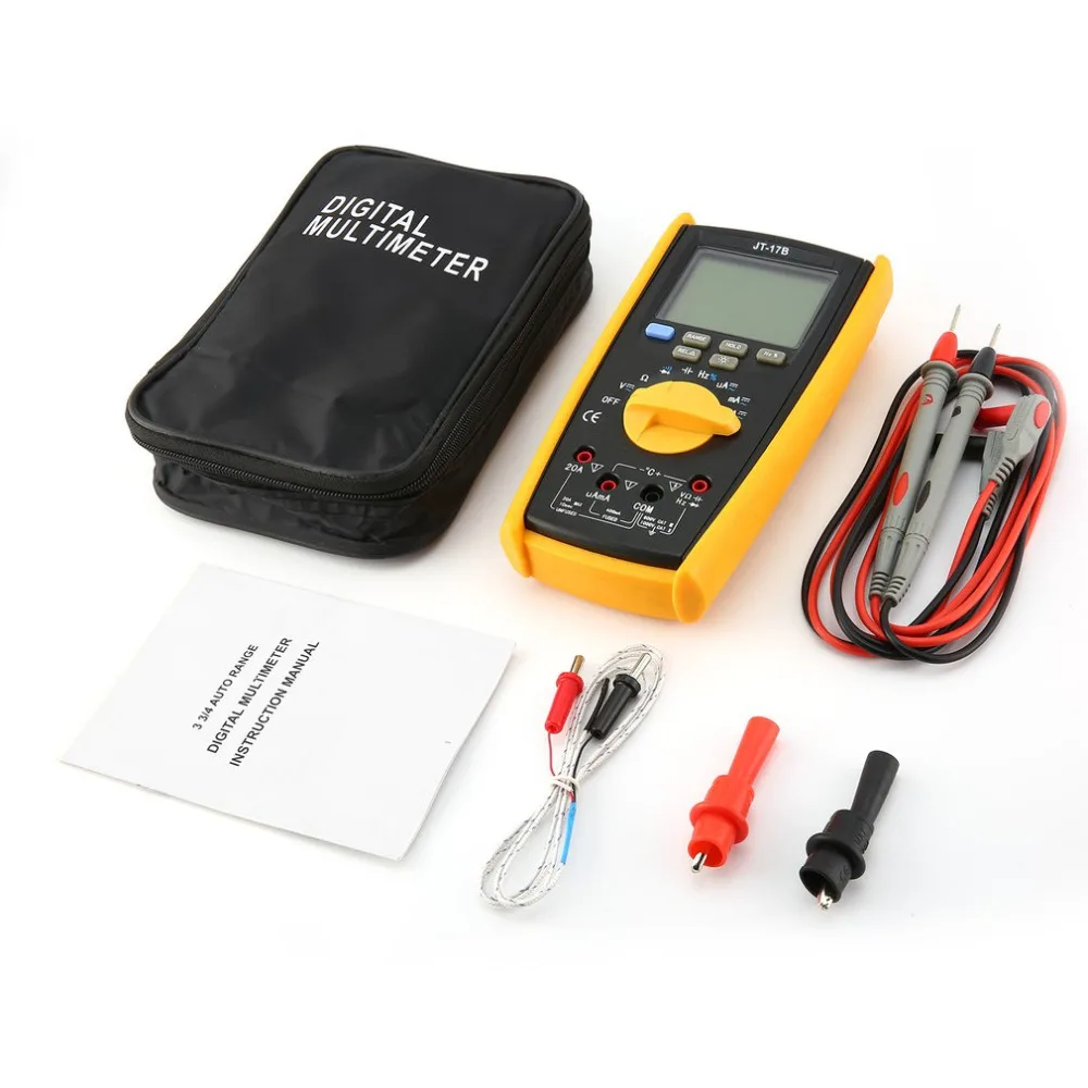 

JTW JT-17B Backlight LCD Digital Multimeter AC/DC Voltmeter Ammeter Diode Resistence Frequency Continuity Temperature Tester