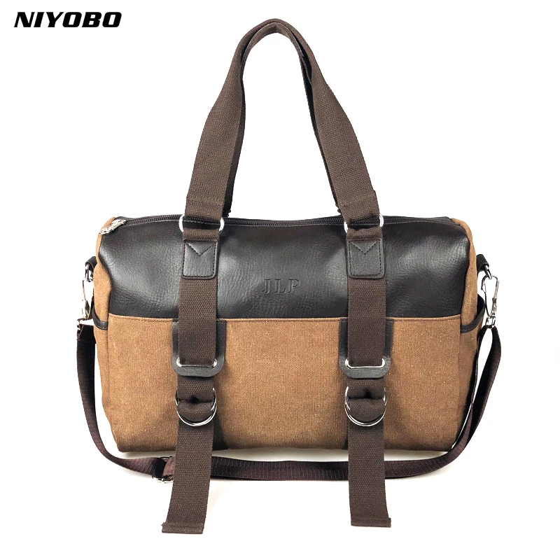 Niyobo Large Capacity Vintage Canvas Men Handbag Luggage Travel Duffle