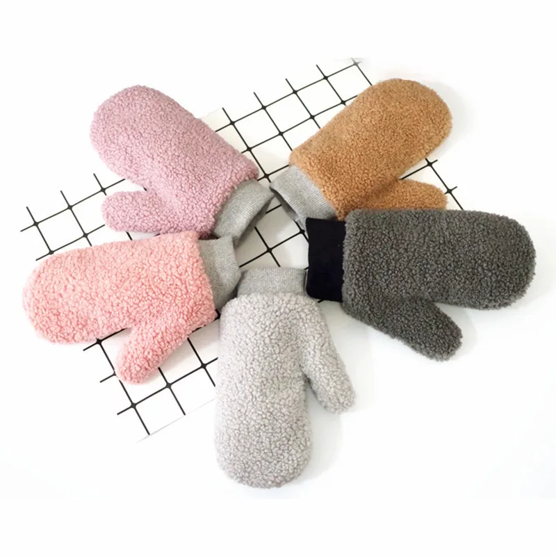 

New Design Cute Women Winter Fluffy Glove Novelty Soft Cashmere Lady Gloves Christmas Day Gift Double-deck Thickening Keep Warm
