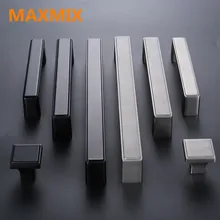 Aluminum Dresser Knobs Drawer Knob Pull Kitchen Cabinet Handles Pulls Black Furniture Door cupboard Wardrobe handle