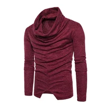 ^#Cheap 2018 Autumn Pullover Slim Fit Thin Mens Knitted Sweaters Male Heap Collar Design Solid Color Brand Clothing Homme Tops ^#Cheap 2018 Autumn Pullover Slim Fit Thin Mens Knitted Sweaters Male Heap Collar Design Solid Color Brand Clothing Homme Tops