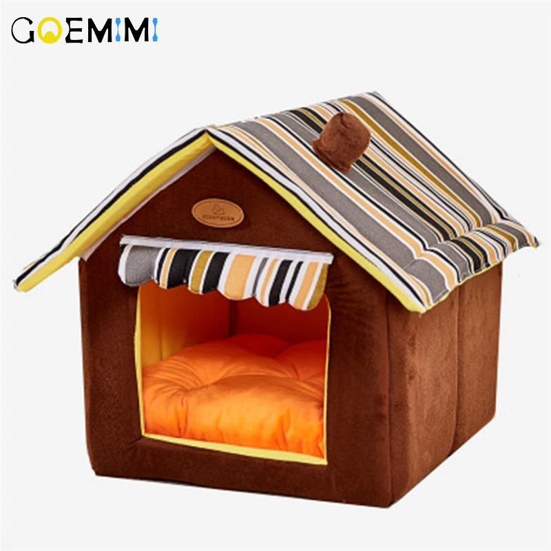Новый складной домик в форме кошки пещера кошка котенок кровать Cama Para Cachorro мягкие
