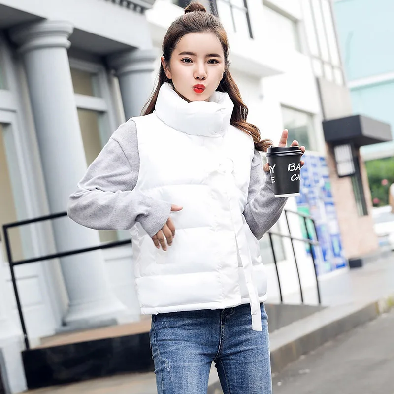 

Brieuces Autumn Winter Vests Women Waistcoat 2018 Down Cotton Padded Female Sleeveless Vest JacketsWindproof Warm Waistcoat
