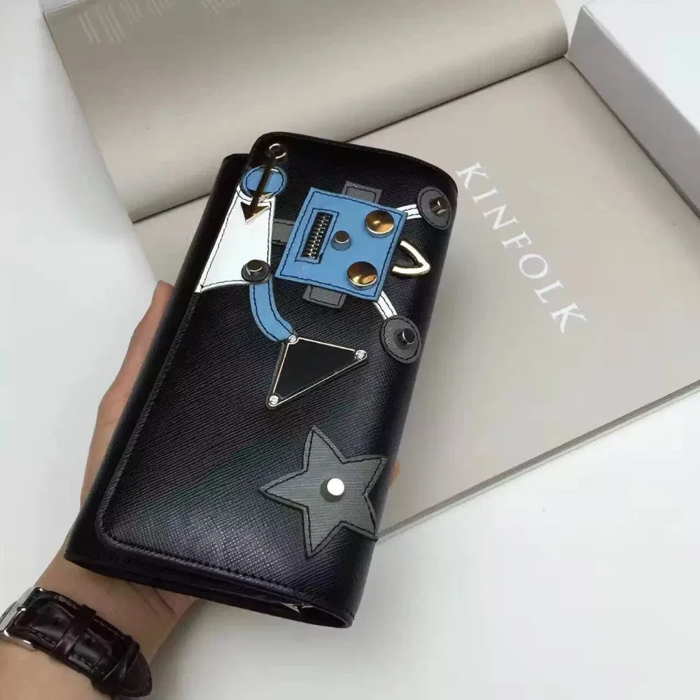 

2016 Women Funny Robot Rivet Chain Designer Clutch Handbags Fashion Cover Hand Bag Genuine Leather Flap Shoulder Messenger Bags