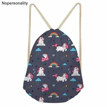Nopersonality Cartoon Drawstring Bag Teenage Boys Girls Large Capacity Schoolbag  Women Travel Softback Daily Casual Backpack