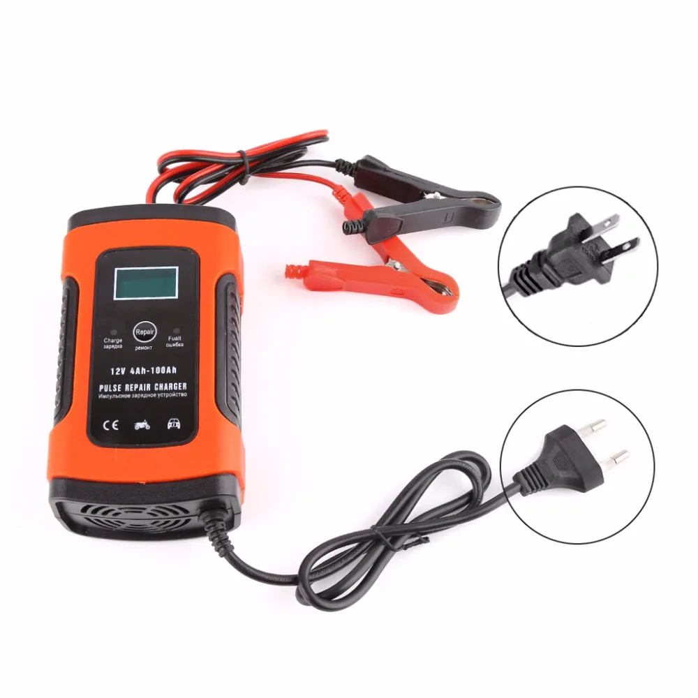 

Car-Styling Intelligent Battery Charger 12V 5A Pulse Repair Truck Storage With LCD Display Automobiles Battery Charging Units