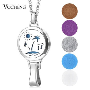 

10pcs/lot Essential Oil Diffuser Locket Necklace Hangtag Pendant Clip 316L Stainless Steel Magnetic without Felt Pads VA-340*10