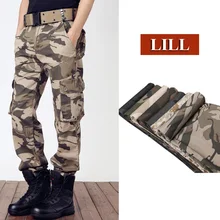 LILL | Reiner Baumwolle Military Tactical Pants 2017 Frühjahr Armee Stil Herrenhosen Lose Camouflage Cargo Pants Taschen, UMA456