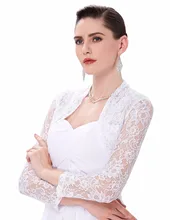 

Wedding Jacket Lace Bolero Long Seleve women 2017 cheap short for cheap Bridal Wrap Mariage Free Shipping