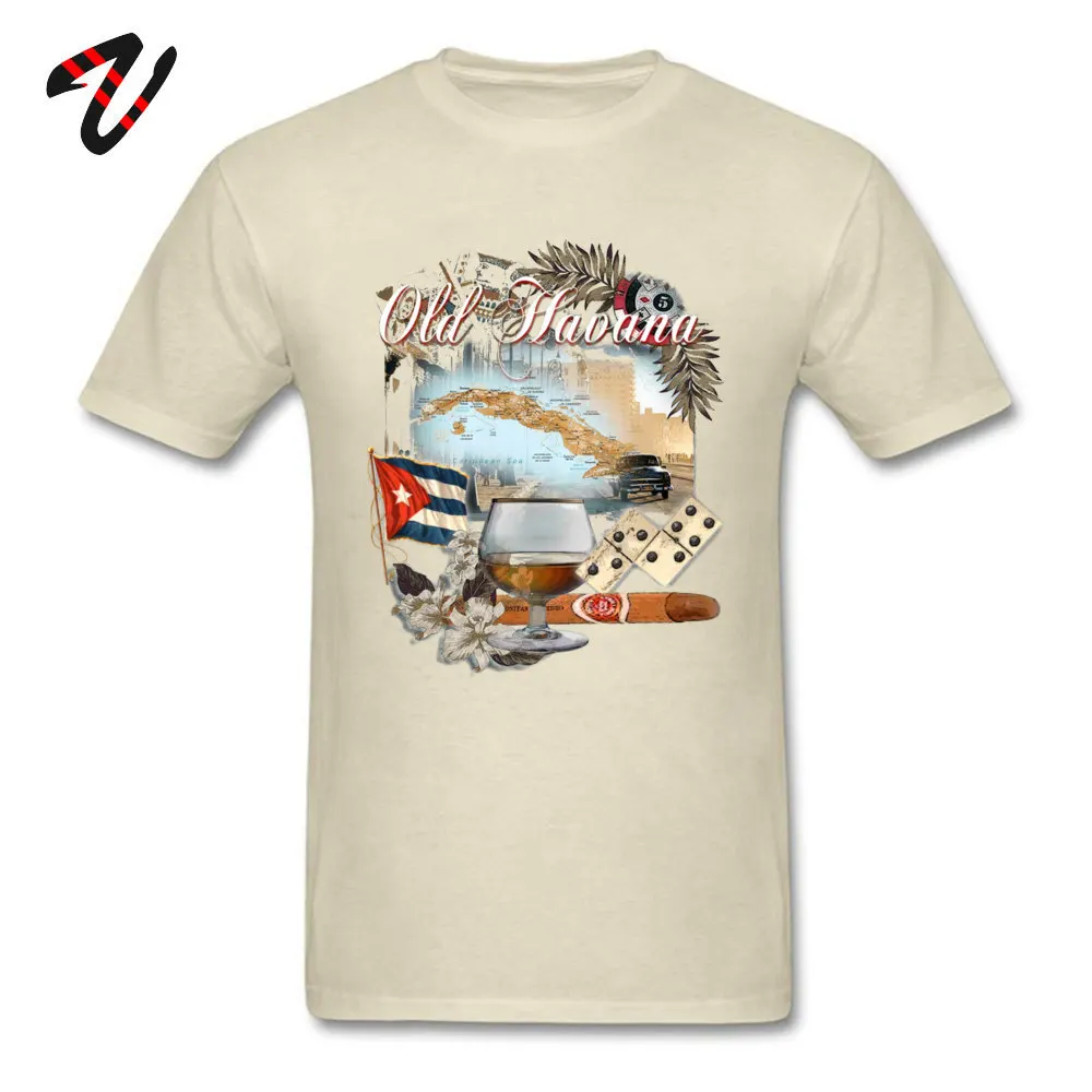 old havanna Personalized Short Sleeve Tops Shirts Father Day O-Neck All Cotton Men T Shirts Personalized Tee Shirts Funky old havanna 21236 beige