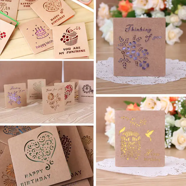 Good Folding Kraft Paper Greeting Card Best Wishes Happy Birthday