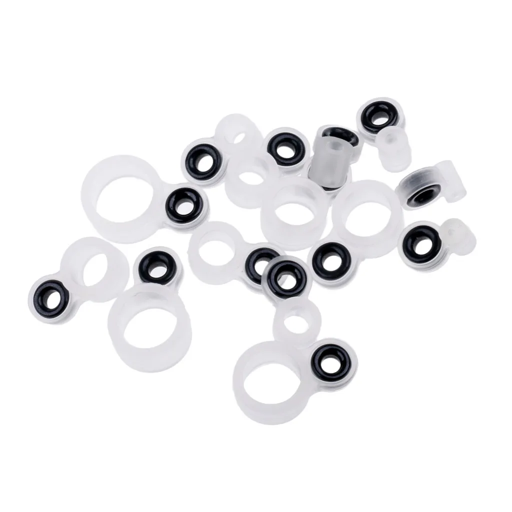 14Pcs/set Silicone and Ceramic Fishing Rod Guides Rod Repair Kit DIY Rod Tip Eye Rings Fishing Repair Accessories Rod Pesca