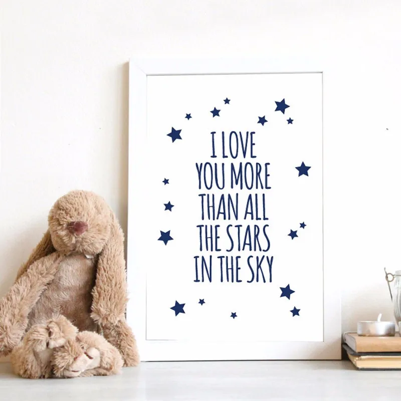 Love You More Wall Art aliexpress : buy nursery quotes i love you more than all stars Love You More Wall Art aliexpress : buy nursery quotes i love you more than all stars