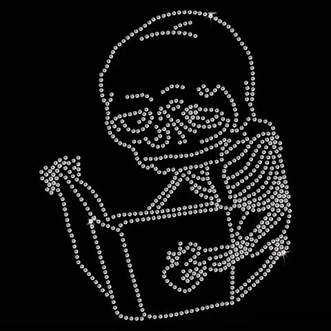

2pc Skull reading iron on rhinestone transfer designs hot fix rhinestone applique stickers flatback hot fix rhinestone patches