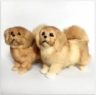 

WYZHY An animal model of dog fur handicraft is presented as a gift for the pekingese 26CMx11CMx20CM