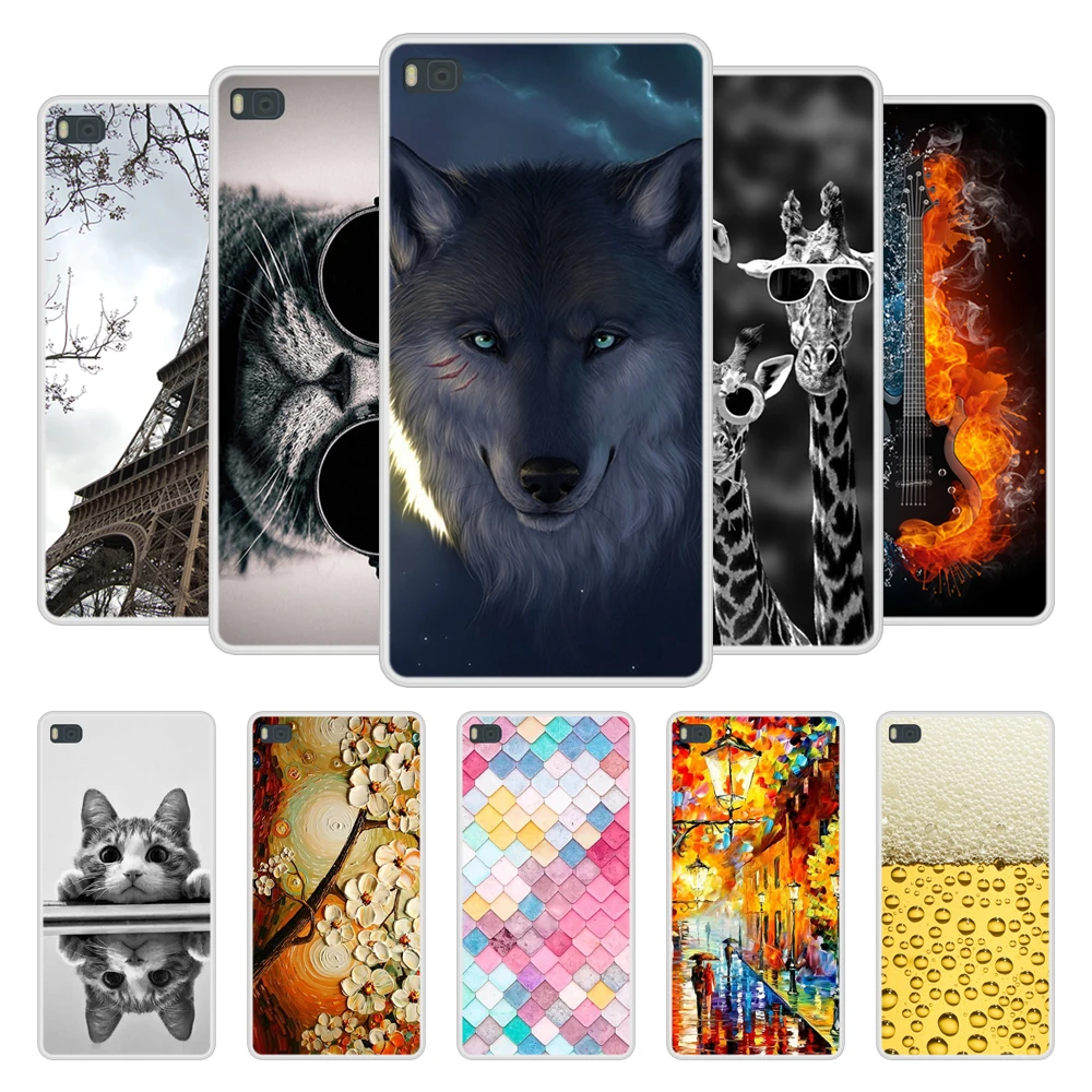 

Phone Case for Huawei P8 Soft Silicone TPU Chic Patterned Print Coque for Huawei P 8 GRA L09 Cases