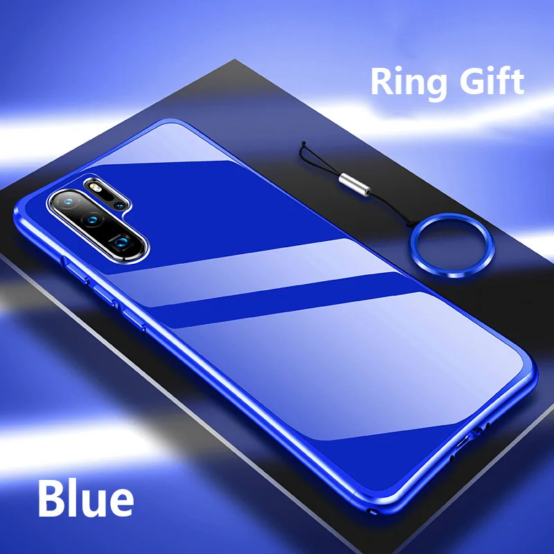 Blue Бронированный металлический бампер противоударный чехол для huawei P30 P30Pro чехол Гибридный Жесткий PC завинчивающийся чехол для huawei P30 Pro защитный чехол - Цвет: Blue