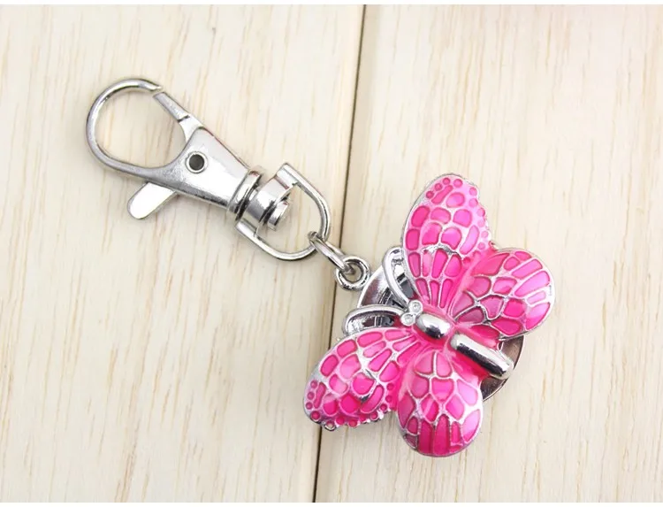 

1pc butterfly Quartz pocket watch Movement Keychain Keyring Watch Pocket Watch Round Dial